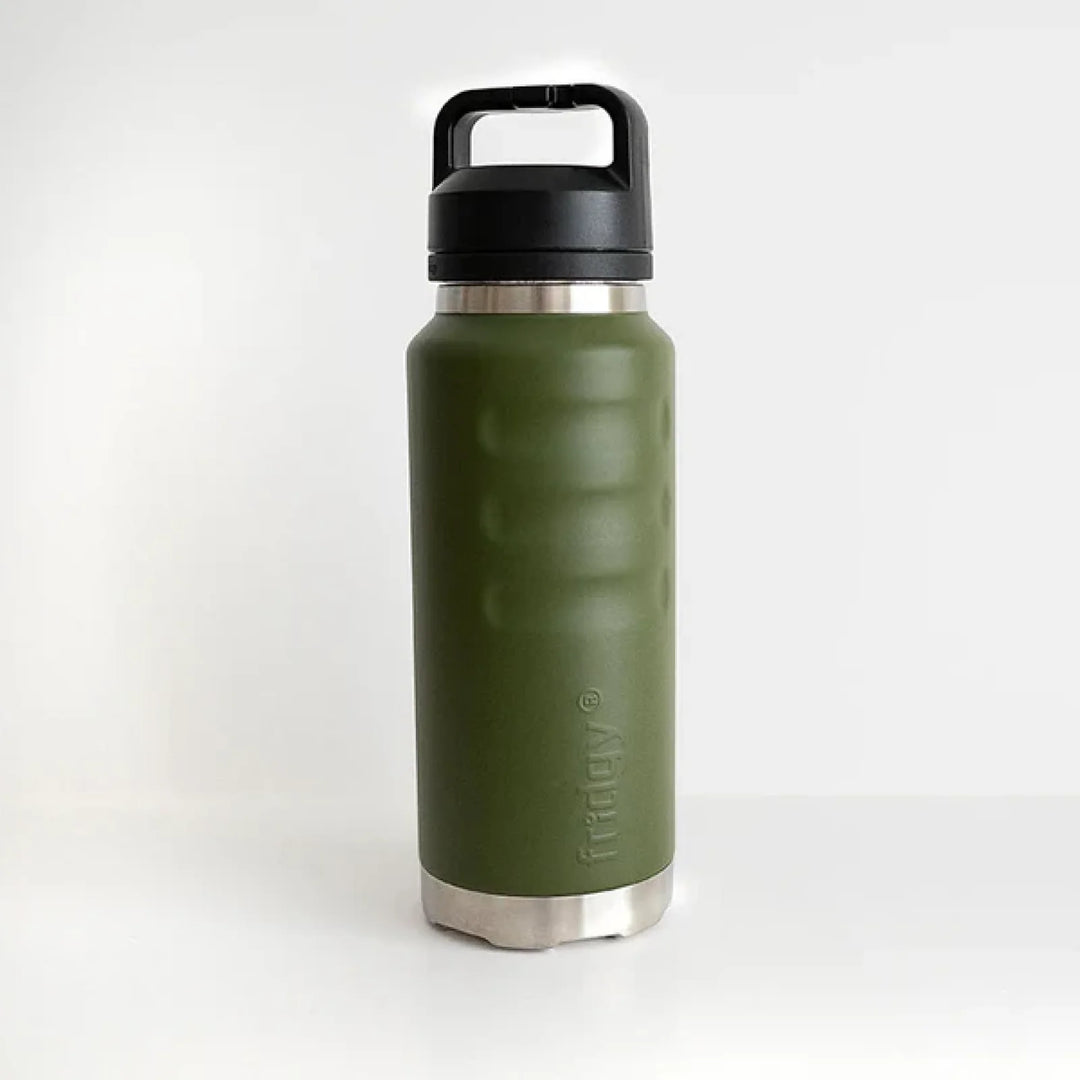 Fridgy 780ml Insulated Bottle Commando Green / Straw Sipper Lid