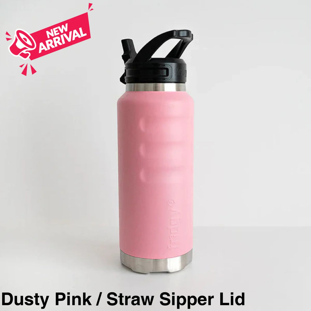 Fridgy 780ml Insulated Bottle Dusty Pink / Straw Sipper Lid