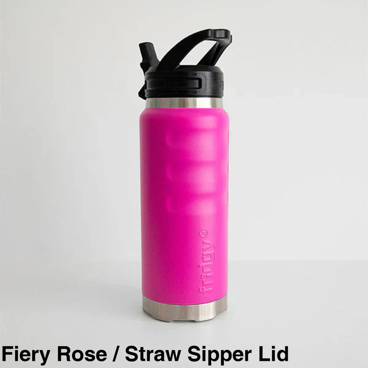 Fridgy 780Ml Insulated Bottle Fiery Rose / Wide Mouth Screw Lid