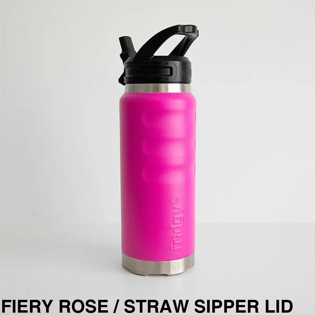 Fridgy 780Ml Insulated Bottle Fiery Rose / Wide Mouth Screw Lid