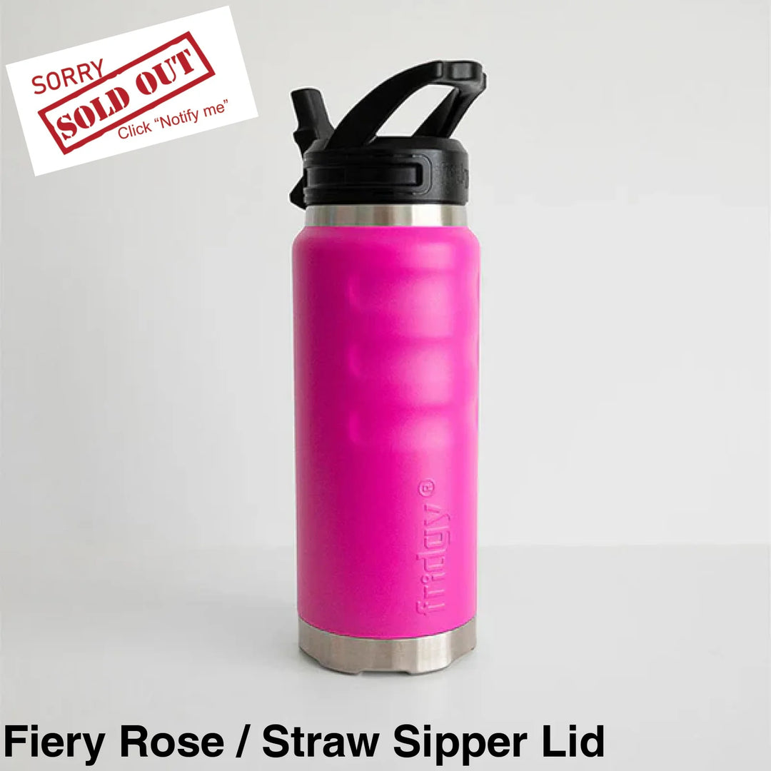 Fridgy 780Ml Insulated Bottle Fiery Rose / Wide Mouth Screw Lid