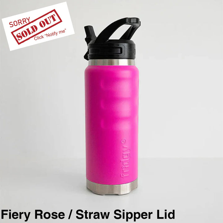 Fridgy 780Ml Insulated Bottle Fiery Rose / Wide Mouth Screw Lid