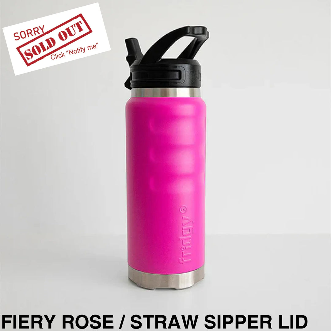 Fridgy 780Ml Insulated Bottle Fiery Rose / Wide Mouth Screw Lid