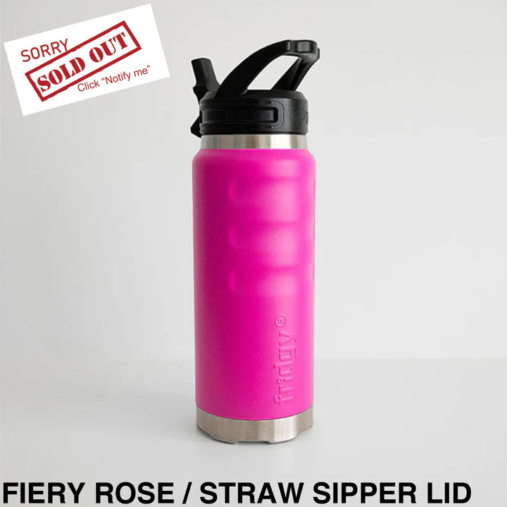Fridgy 780Ml Insulated Bottle Fiery Rose / Wide Mouth Screw Lid