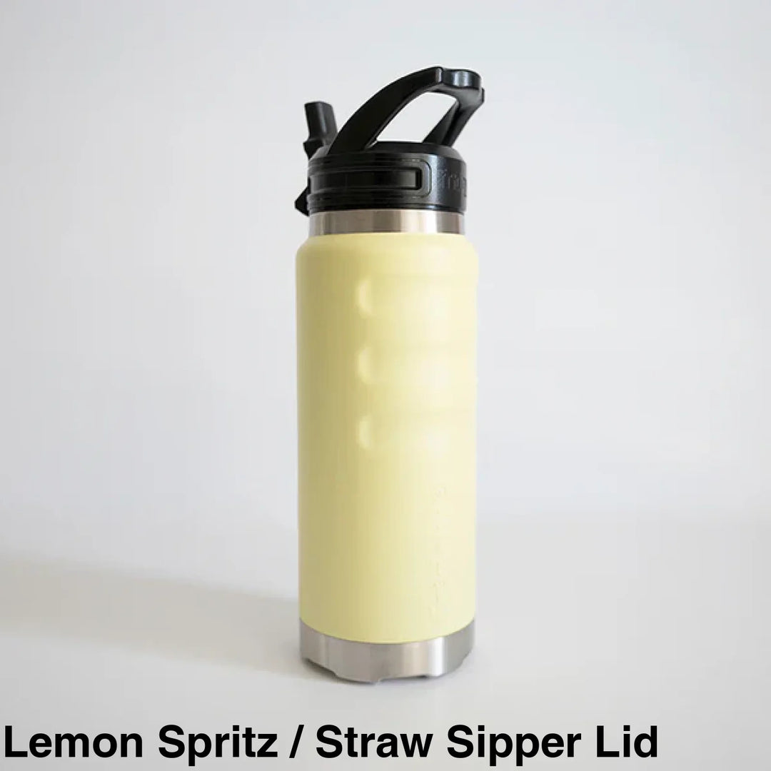 Fridgy 780ml Insulated Bottle Lemon Spritz / Straw Sipper Lid
