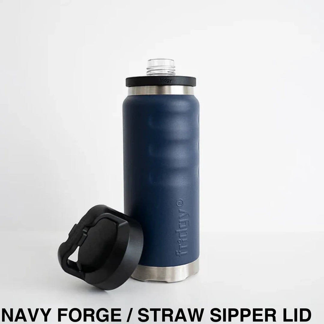 Fridgy 780ml Insulated Bottle Navy Forge / Straw Sipper Lid