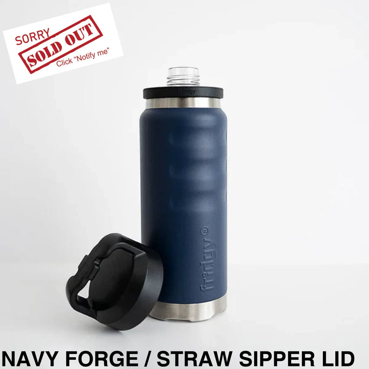 Fridgy 780ml Insulated Bottle Navy Forge / Straw Sipper Lid