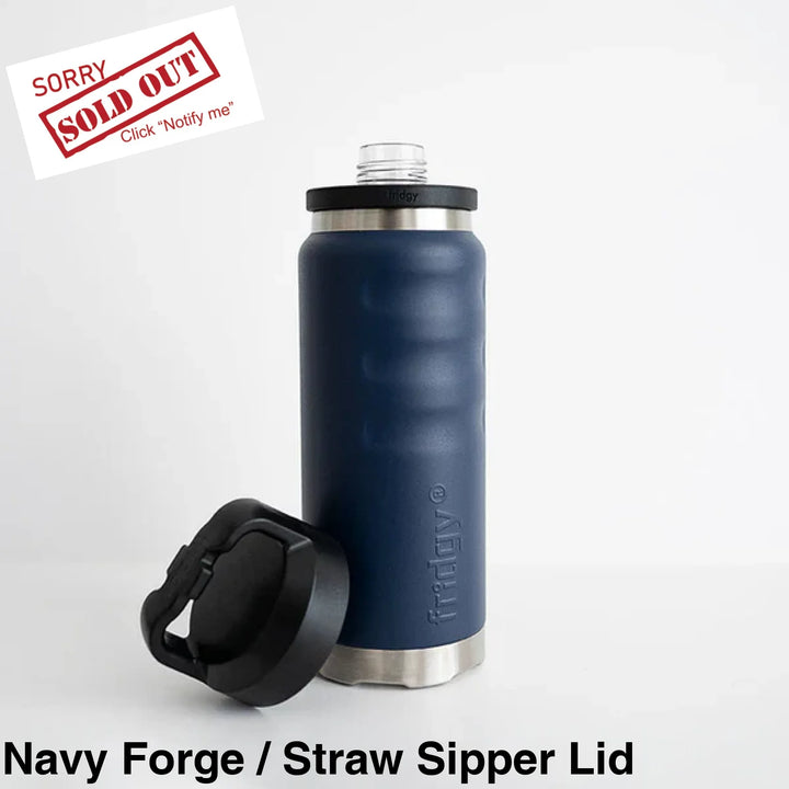 Fridgy 780ml Insulated Bottle Navy Forge / Straw Sipper Lid