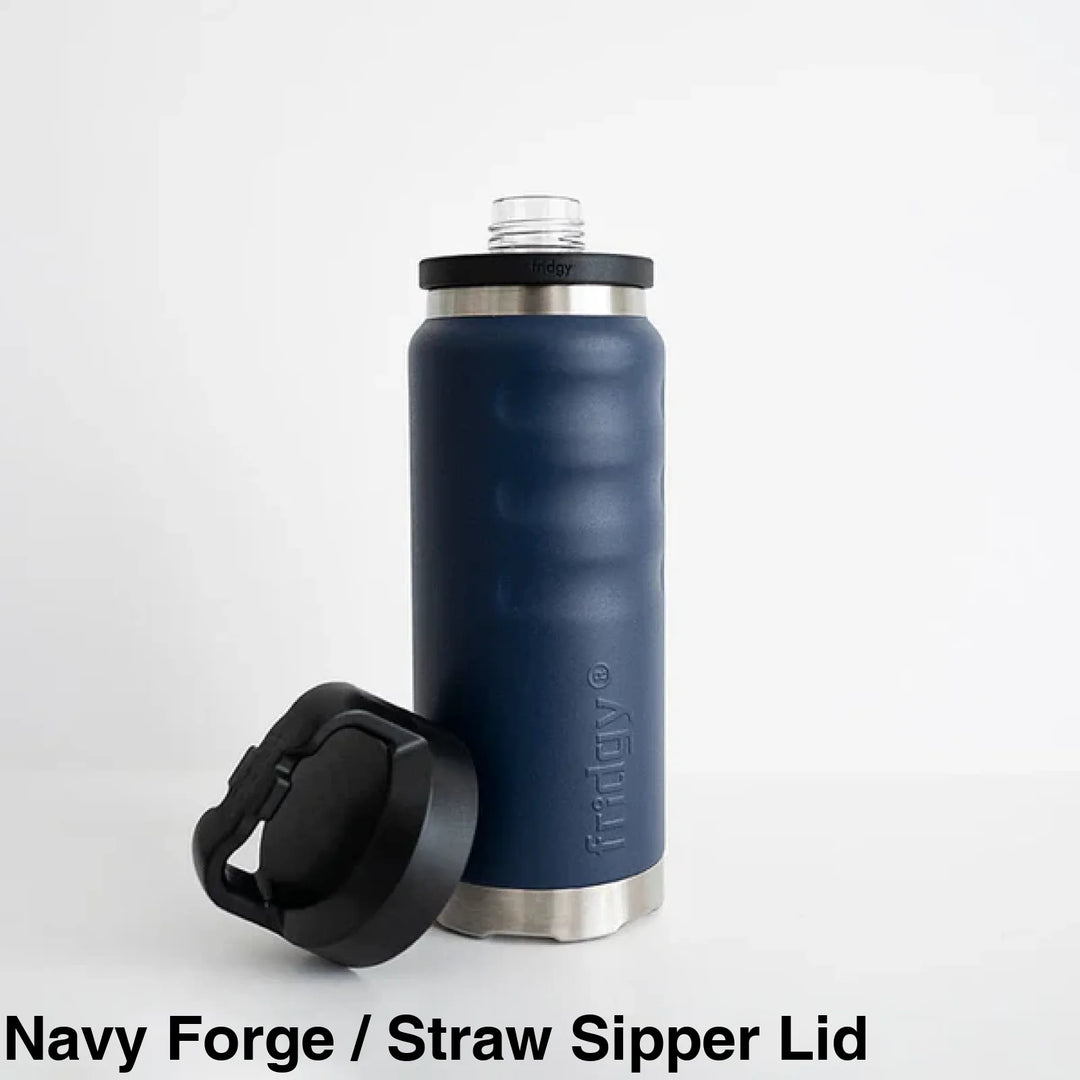 Fridgy 780ml Insulated Bottle Navy Forge / Straw Sipper Lid