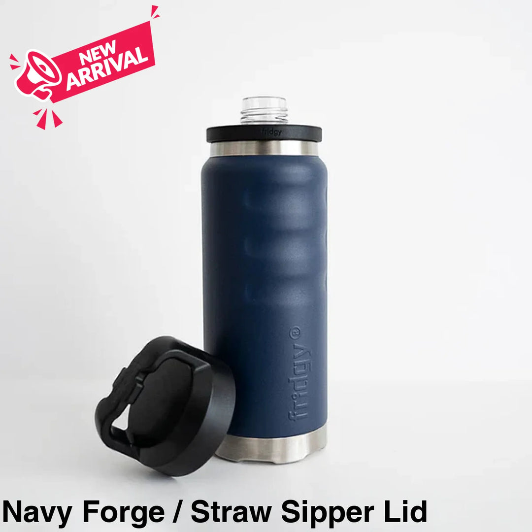 Fridgy 780ml Insulated Bottle Navy Forge / Straw Sipper Lid