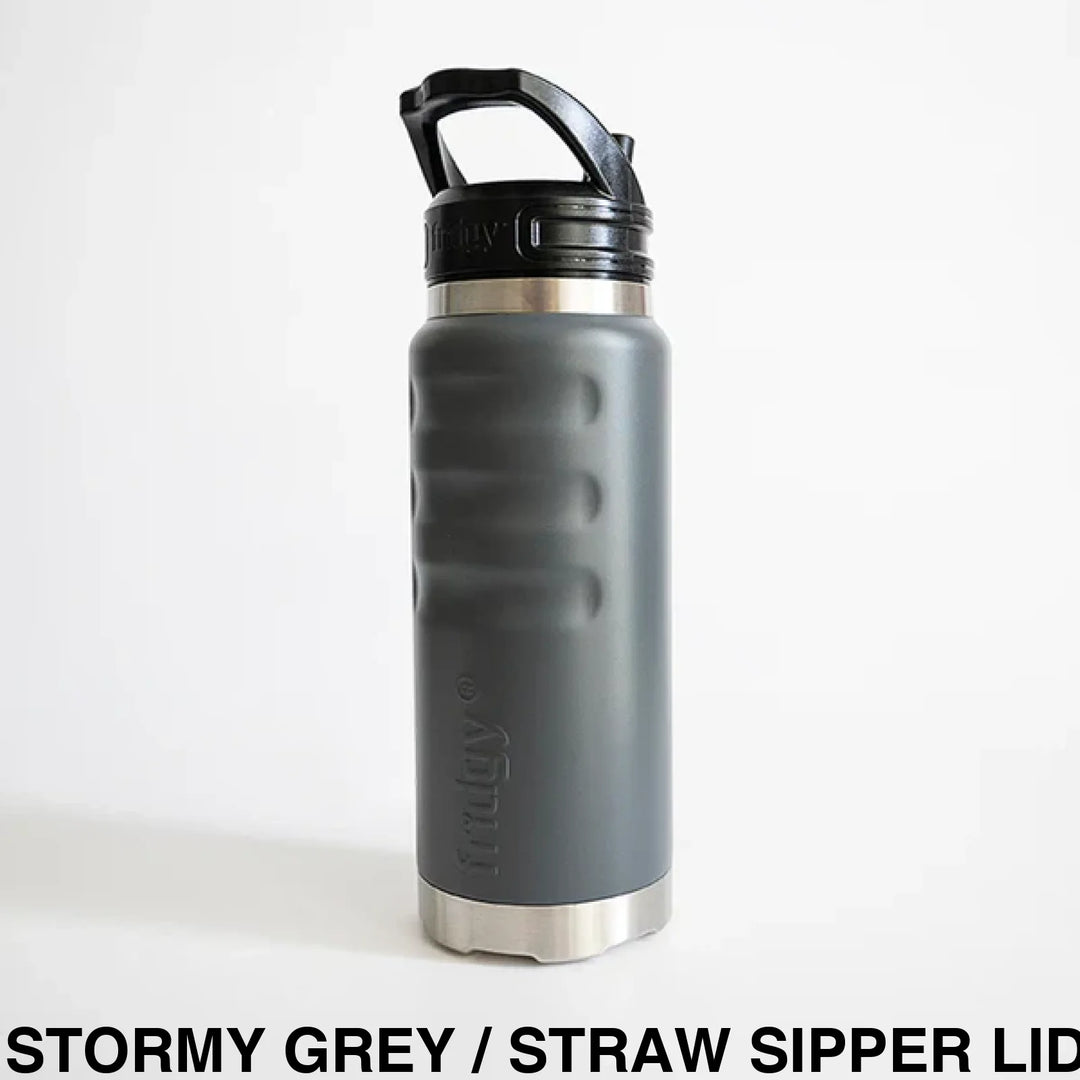 Fridgy 780ml Insulated Bottle Stormy Grey / Straw Sipper Lid