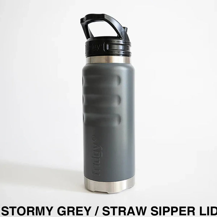 Fridgy 780ml Insulated Bottle Stormy Grey / Straw Sipper Lid