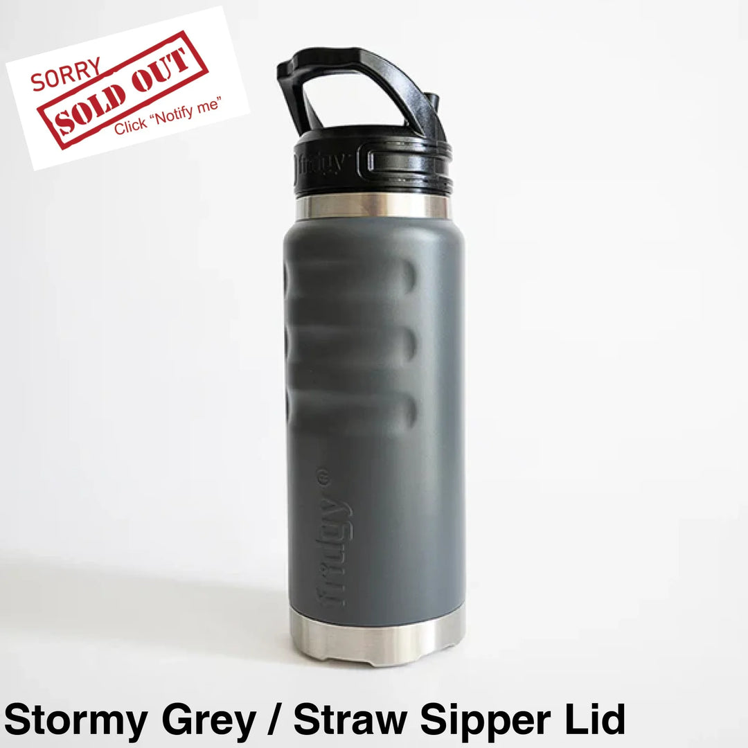 Fridgy 780ml Insulated Bottle Stormy Grey / Straw Sipper Lid