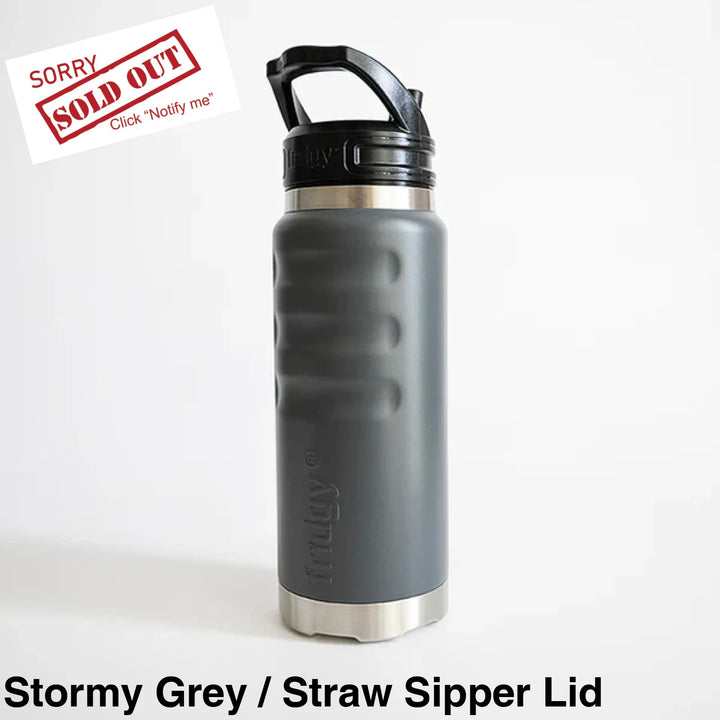 Fridgy 780ml Insulated Bottle Stormy Grey / Straw Sipper Lid
