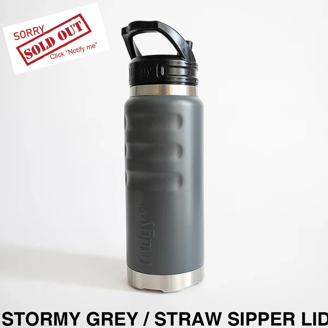 Fridgy 780ml Insulated Bottle Stormy Grey / Straw Sipper Lid