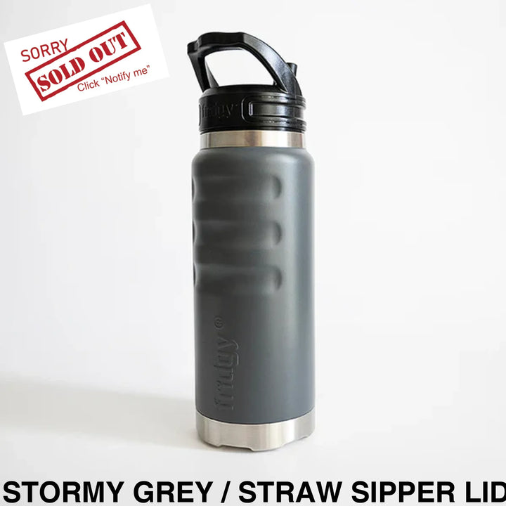 Fridgy 780ml Insulated Bottle Stormy Grey / Straw Sipper Lid