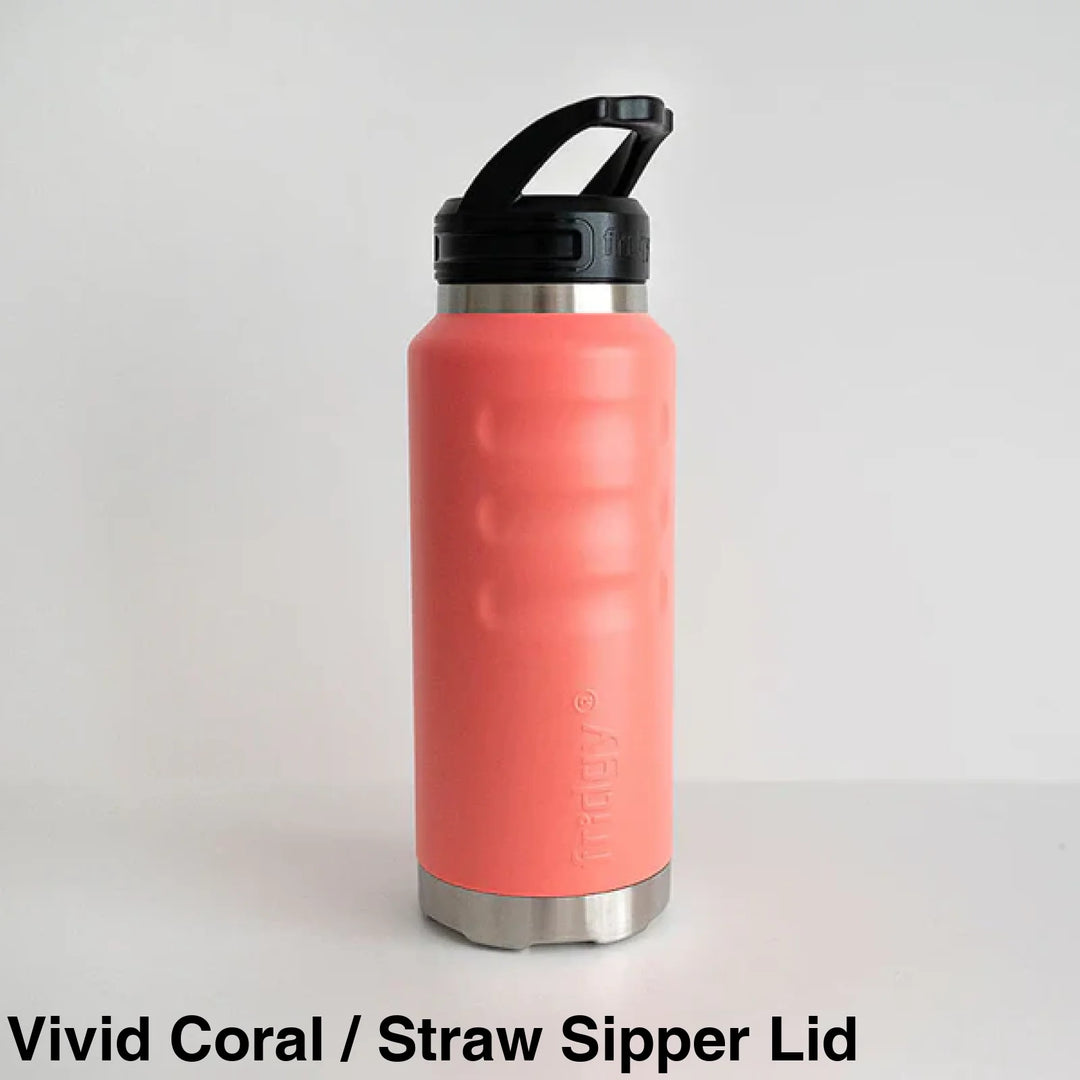 Fridgy 780Ml Insulated Bottle Vivid Coral / Wide Mouth Screw Lid