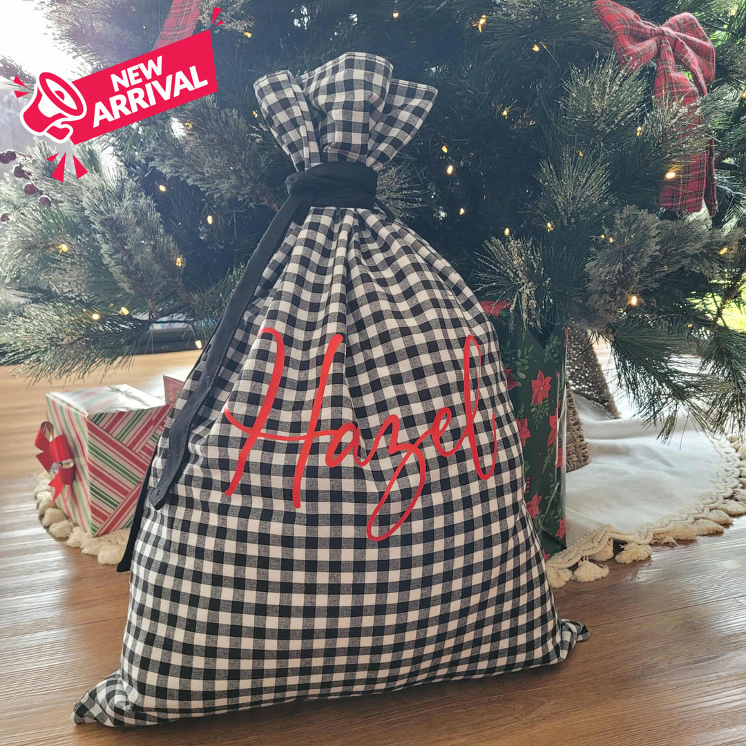 Gingham Cotton Christmas Sack