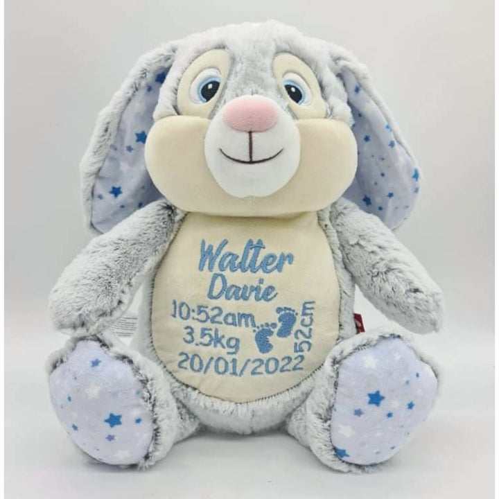 Grey Bunny With Blue Stars Cubbie