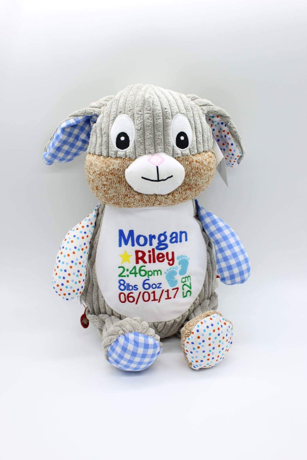Harlequin Bunny - Blue Cubbie