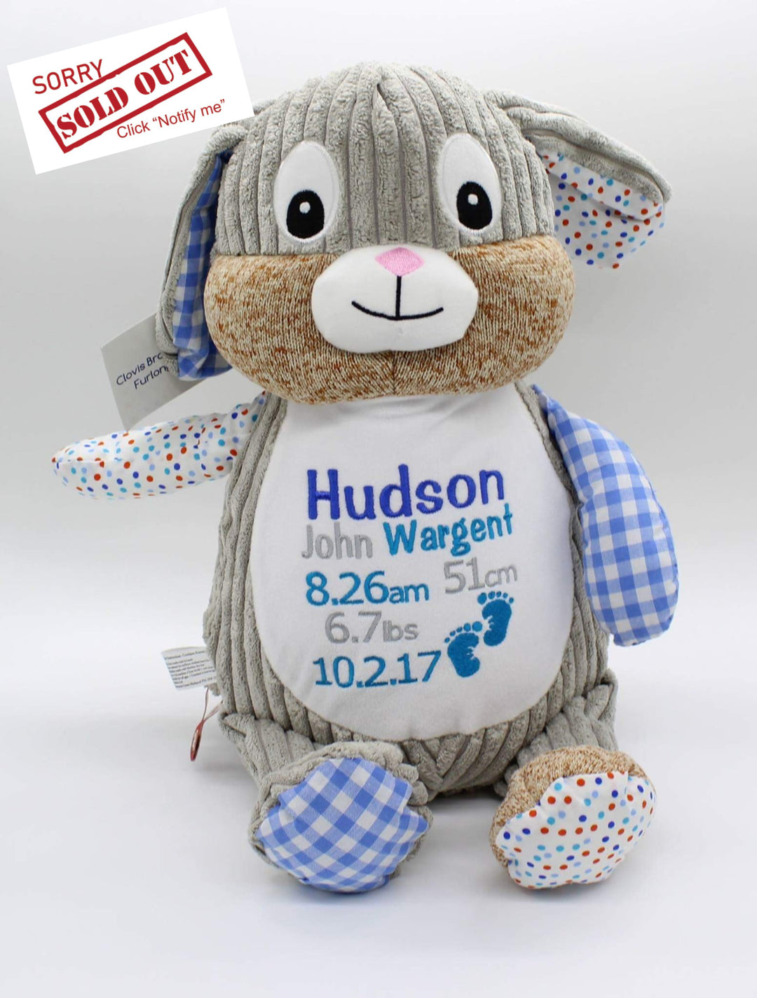 Harlequin Bunny - Blue Cubbie