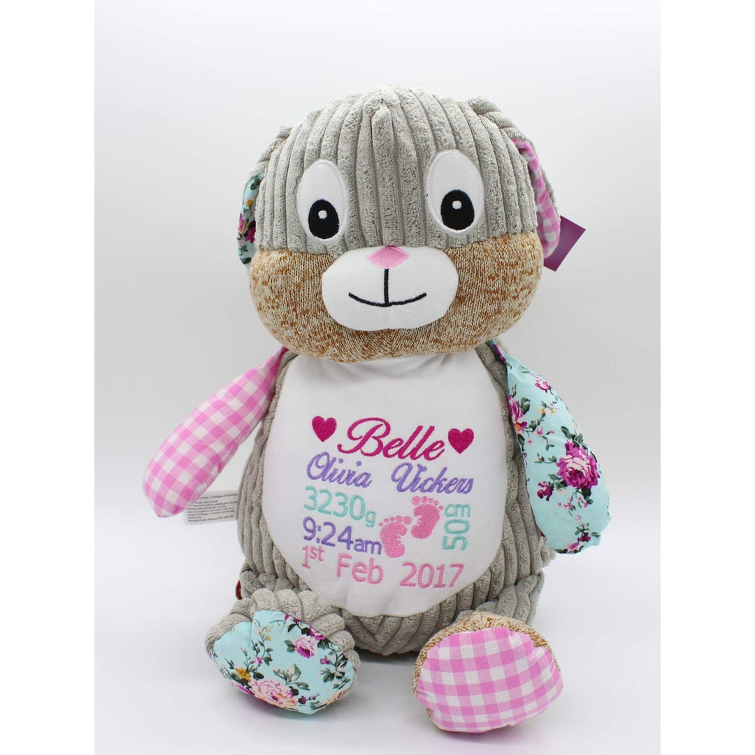 Harlequin Bunny - Pink Cubbie