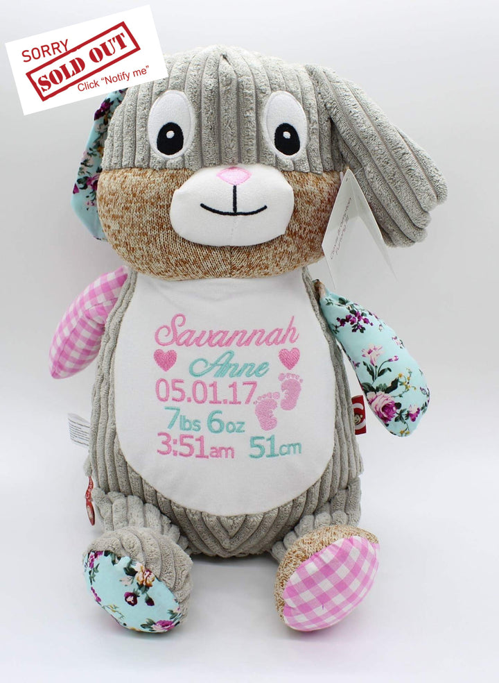 Harlequin Bunny - Pink Cubbie