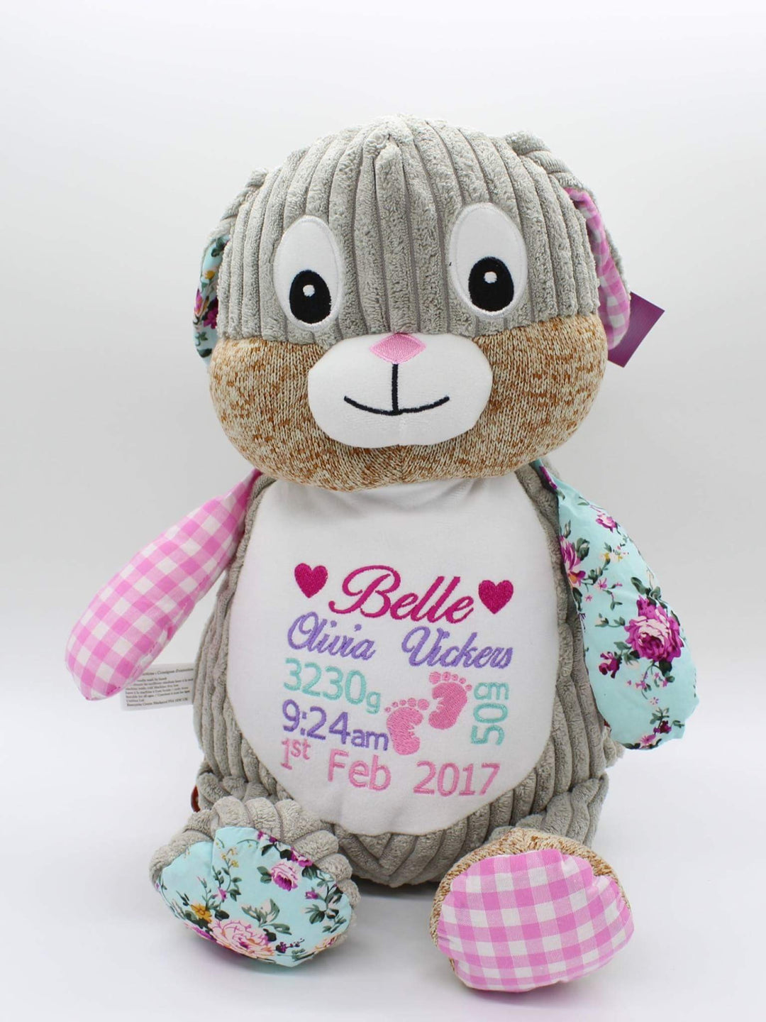 Harlequin Bunny - Pink Cubbie