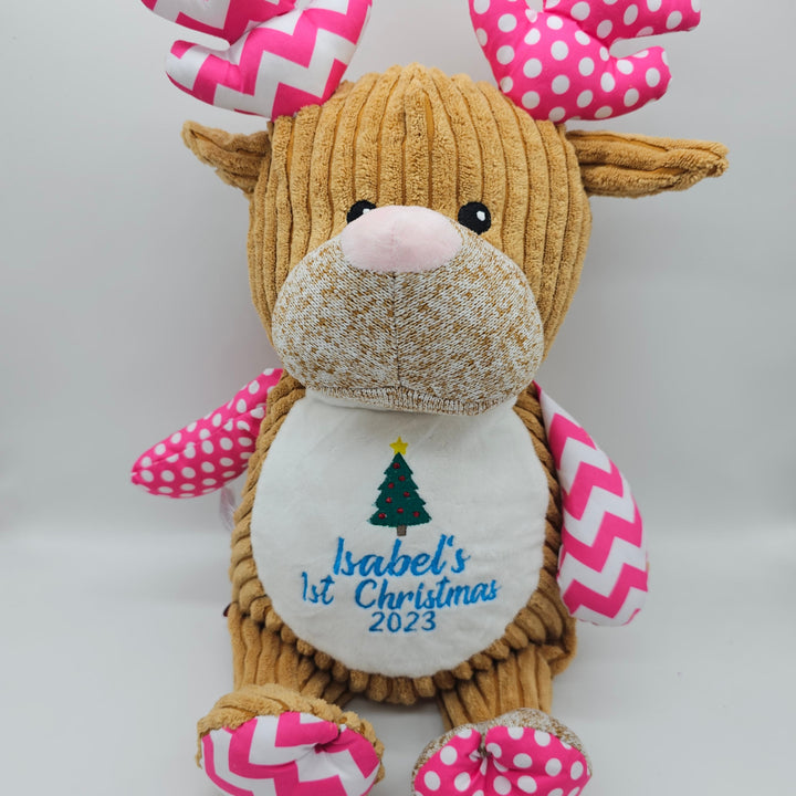 Harlequin Reindeer Pink Cubbie