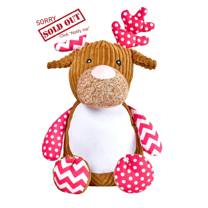 Harlequin Reindeer Pink Cubbie