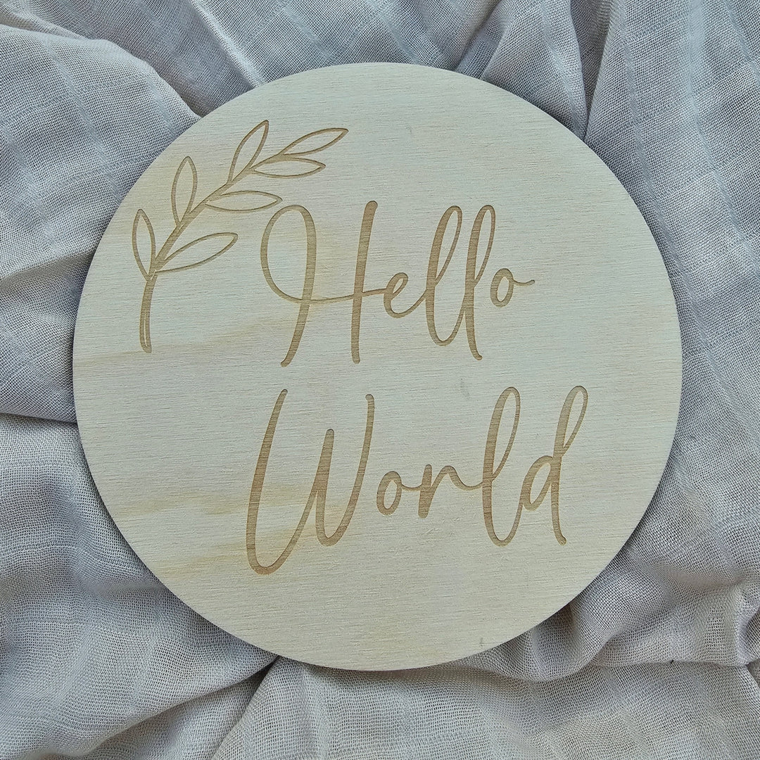 Hello World Plaque - Leaf