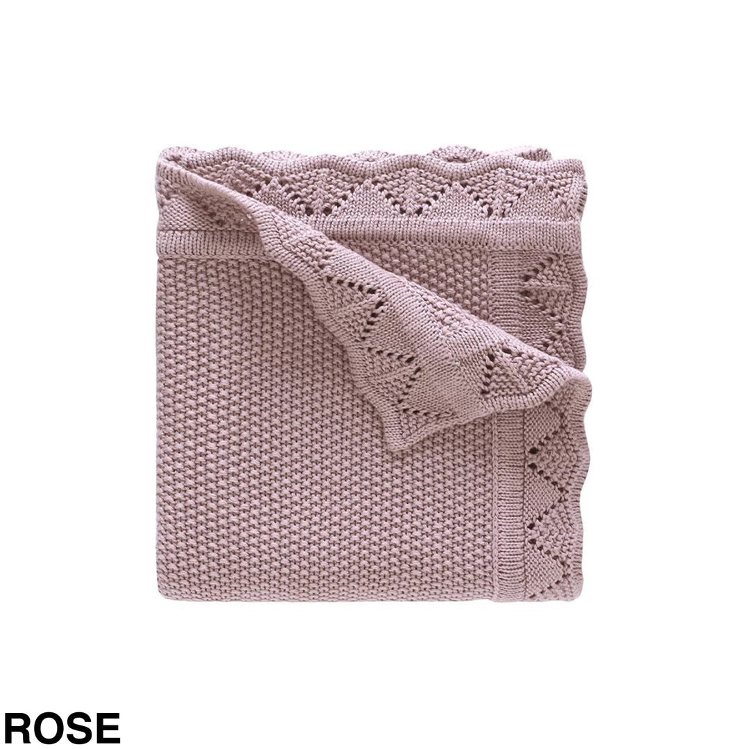 Heritage Knit Blanket Rose