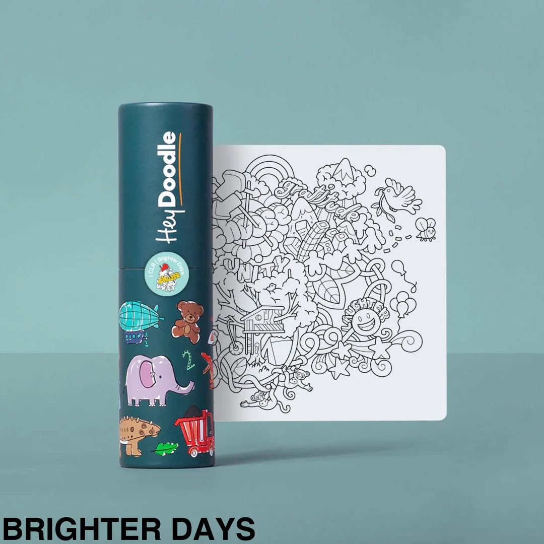 Hey Doodle Reusable Colouring - In Silicone Placemats (Mini Mat) Brighter Days
