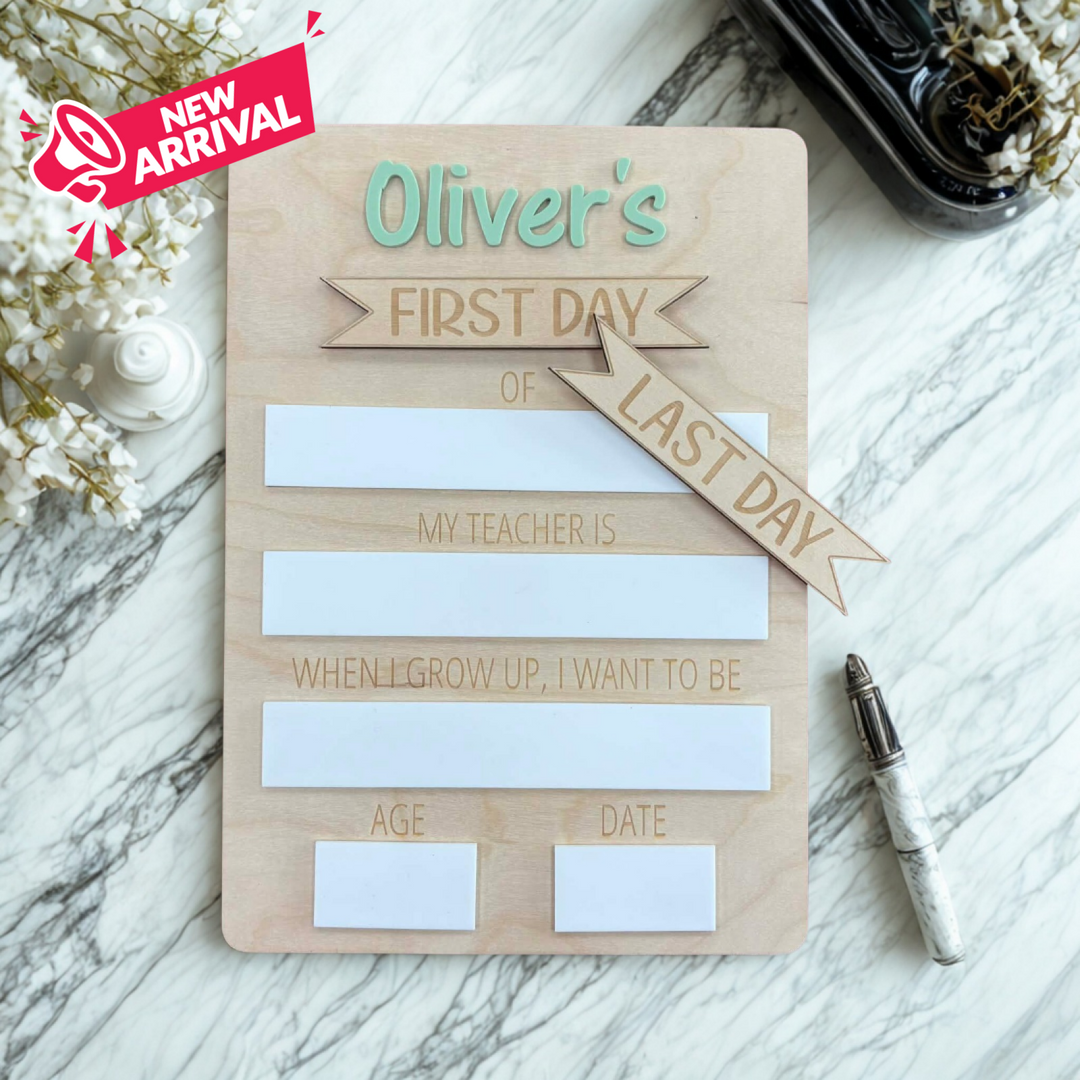 Interchangeable Personalised First & Last Day Of Sign Large Detailed