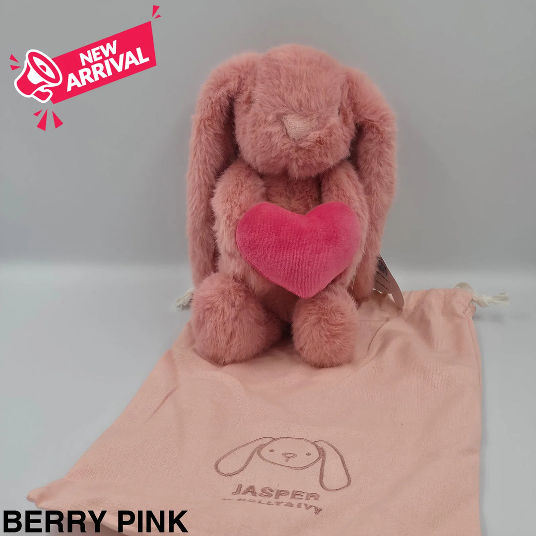 Jasper Heart Medium Bunny 30cm Berry Pink