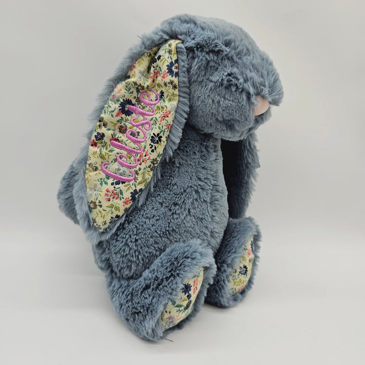 Dusky Blue Blossom Jellycat Bashful Bunny Medium Bunnies