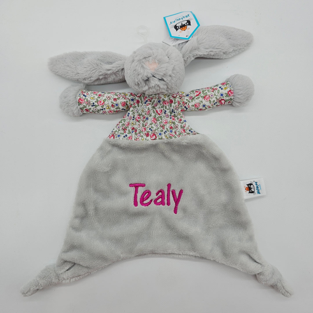 Jellycat Bashful Silver Blossom Bunny Comforter