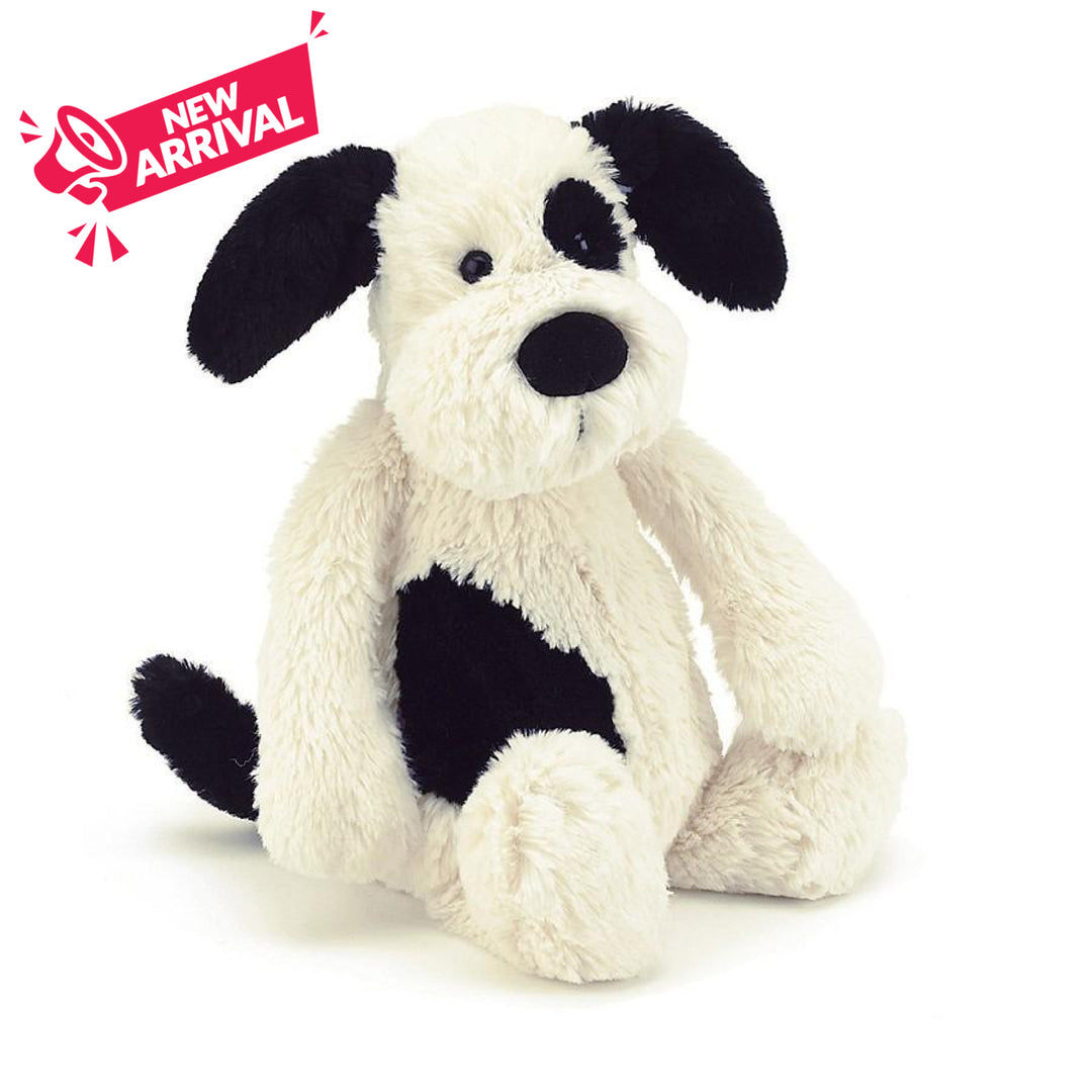 Jellycat Bashful Black & Cream Puppy Medium