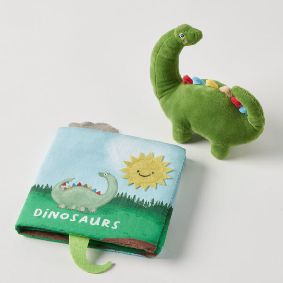 Jiggle and Giggle Activity Fabric Book & Toy set Dinosaur