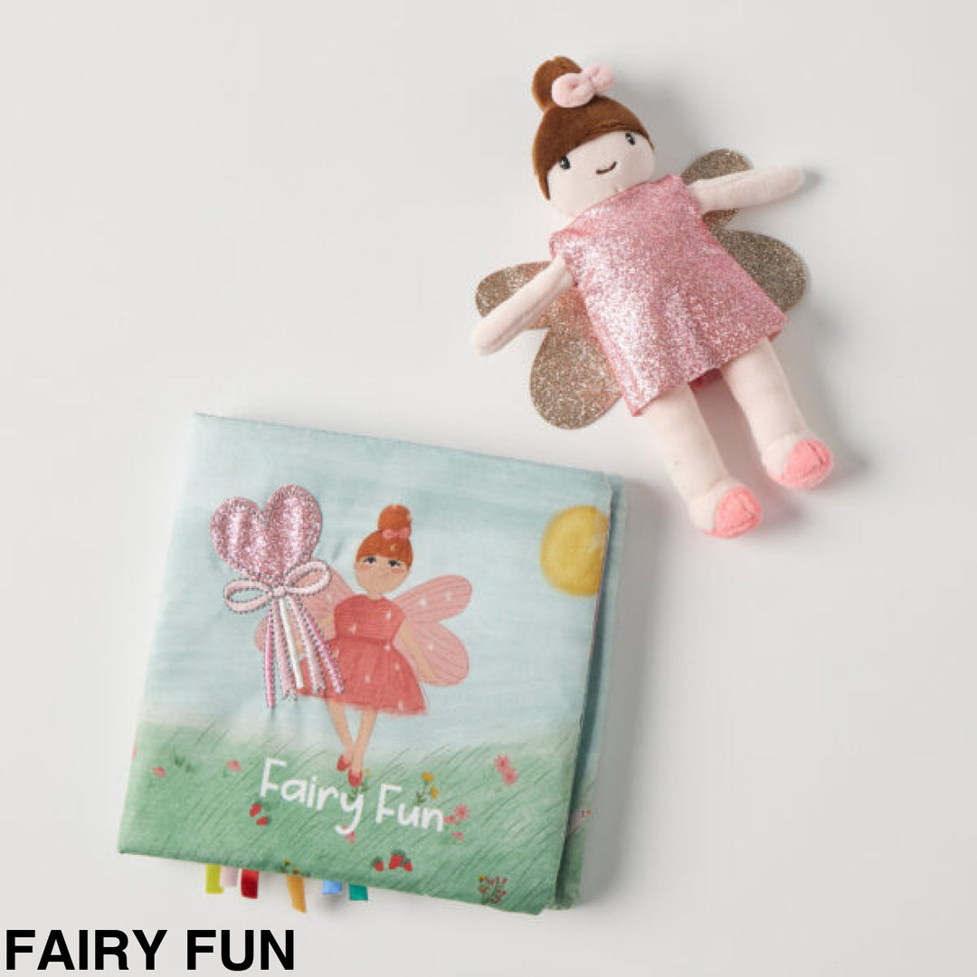 Jiggle and Giggle Activity Fabric Book & Toy set Fairy Fun