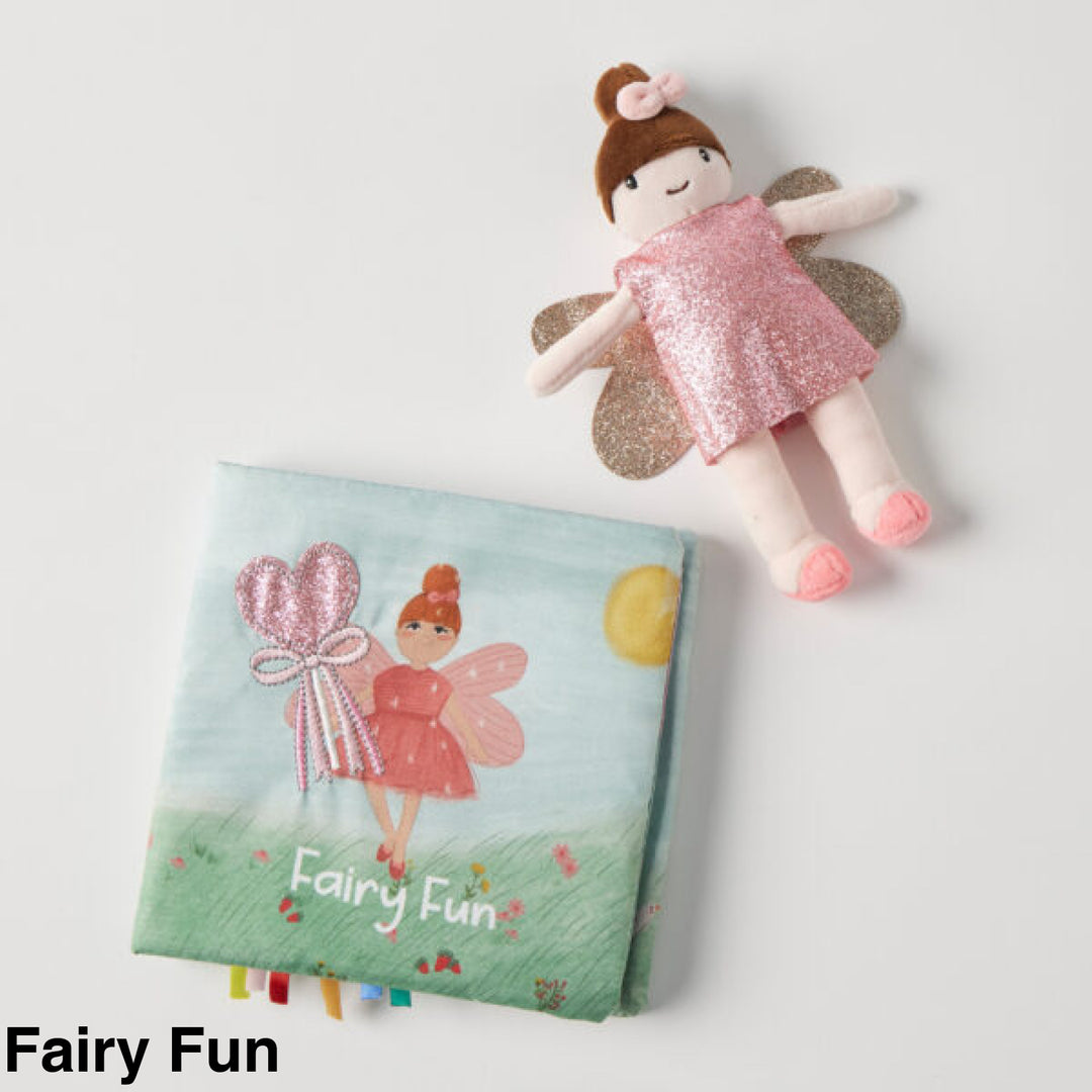 Jiggle and Giggle Activity Fabric Book & Toy set Fairy Fun