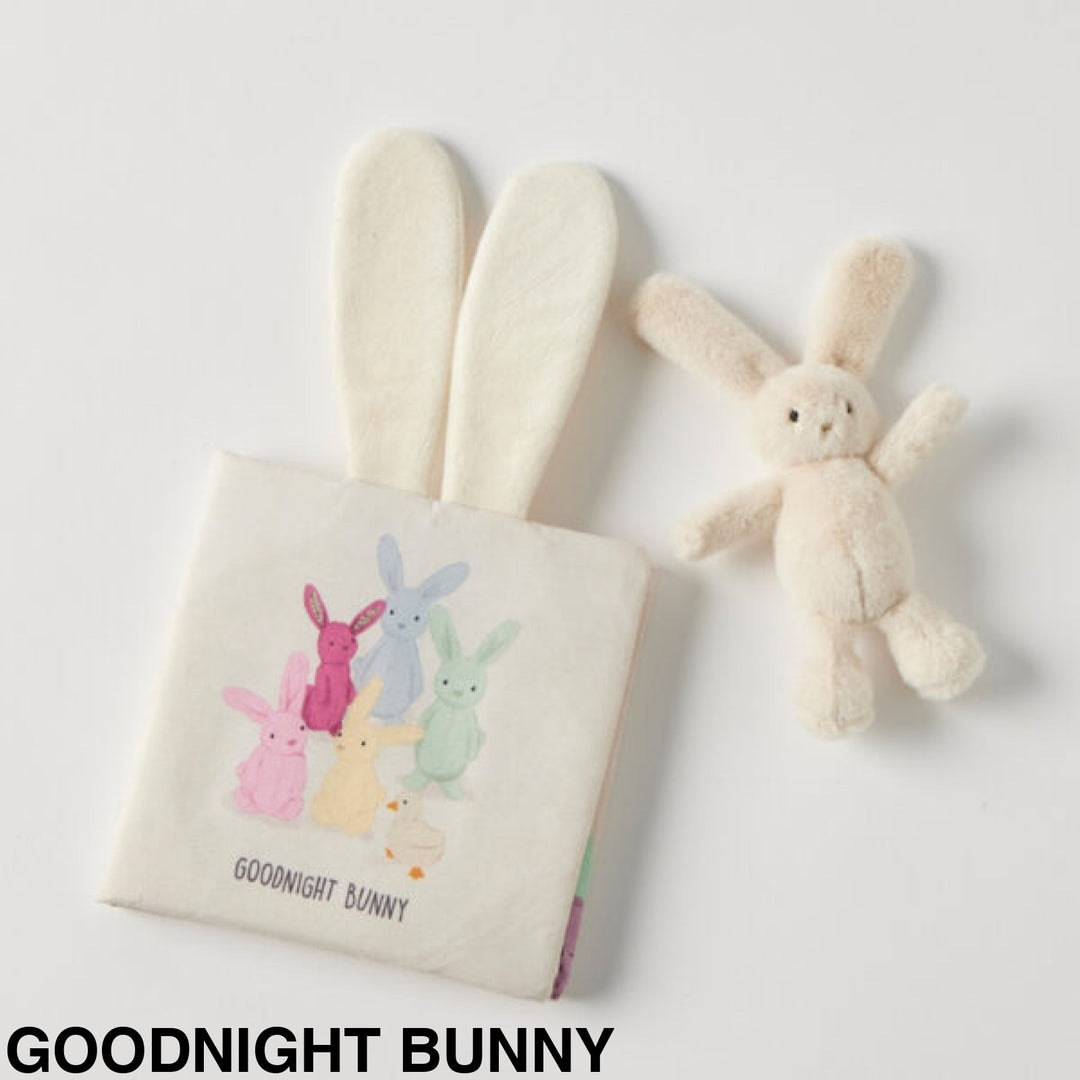 Jiggle and Giggle Activity Fabric Book & Toy set Goodnight Bunny
