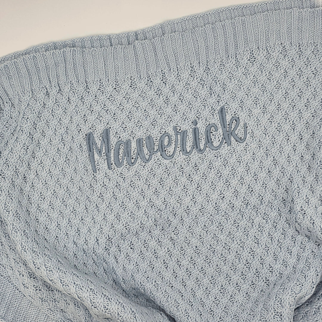 Jiggle and Giggle Basket Weave Knit Blanket