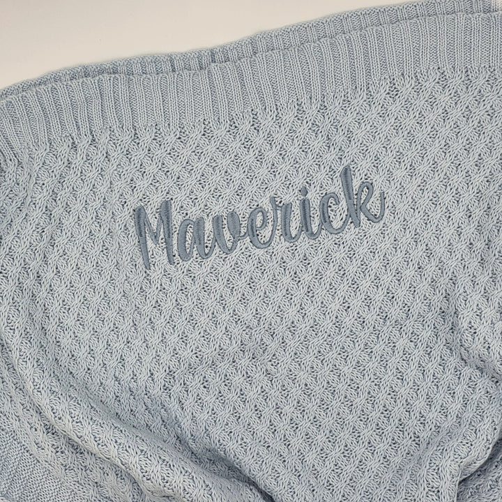 Jiggle and Giggle Basket Weave Knit Blanket