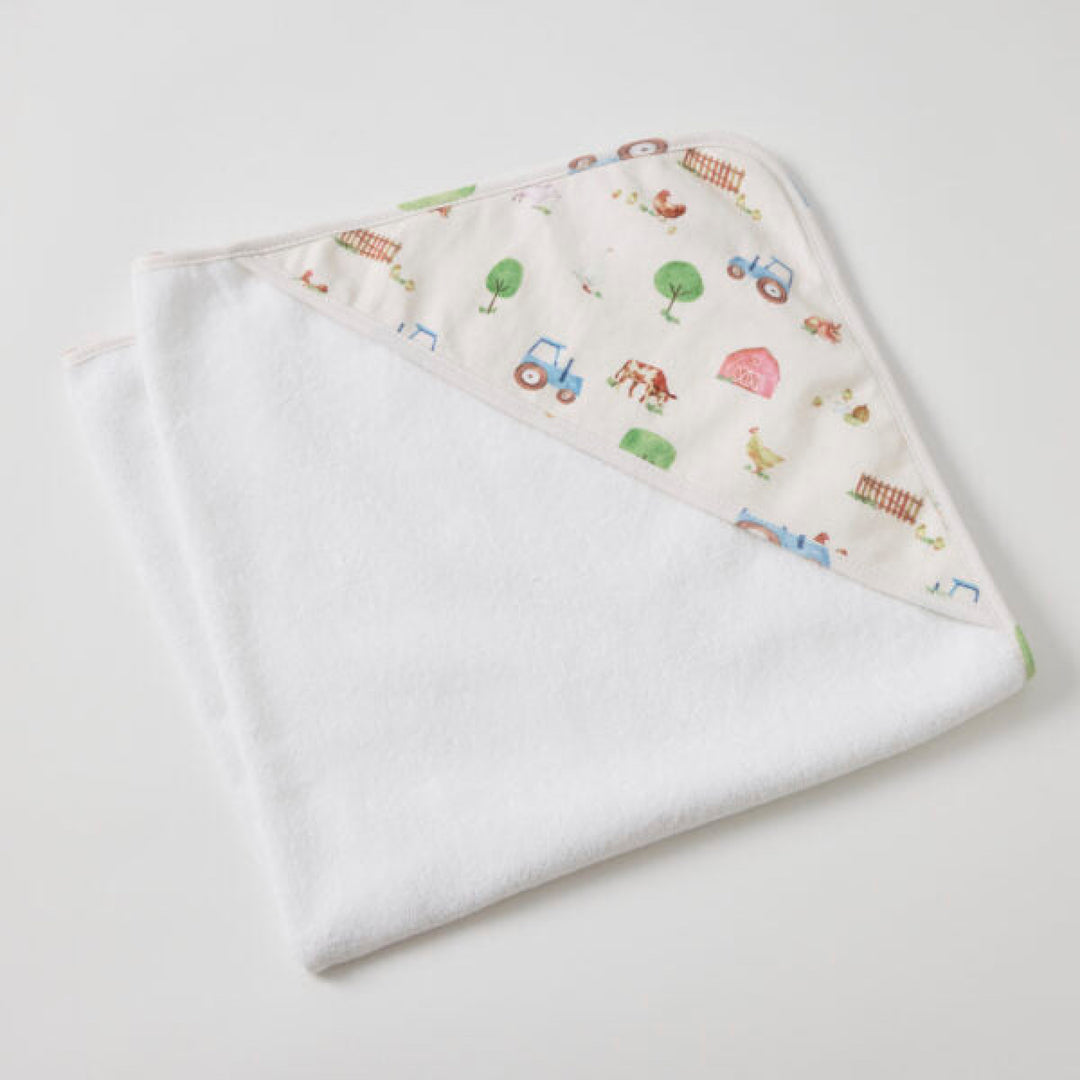 Jiggle And Giggle Jersey Hooded Towel Barnyard