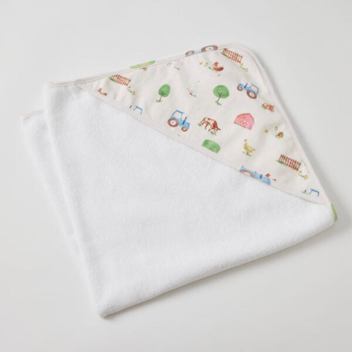 Jiggle And Giggle Jersey Hooded Towel Barnyard