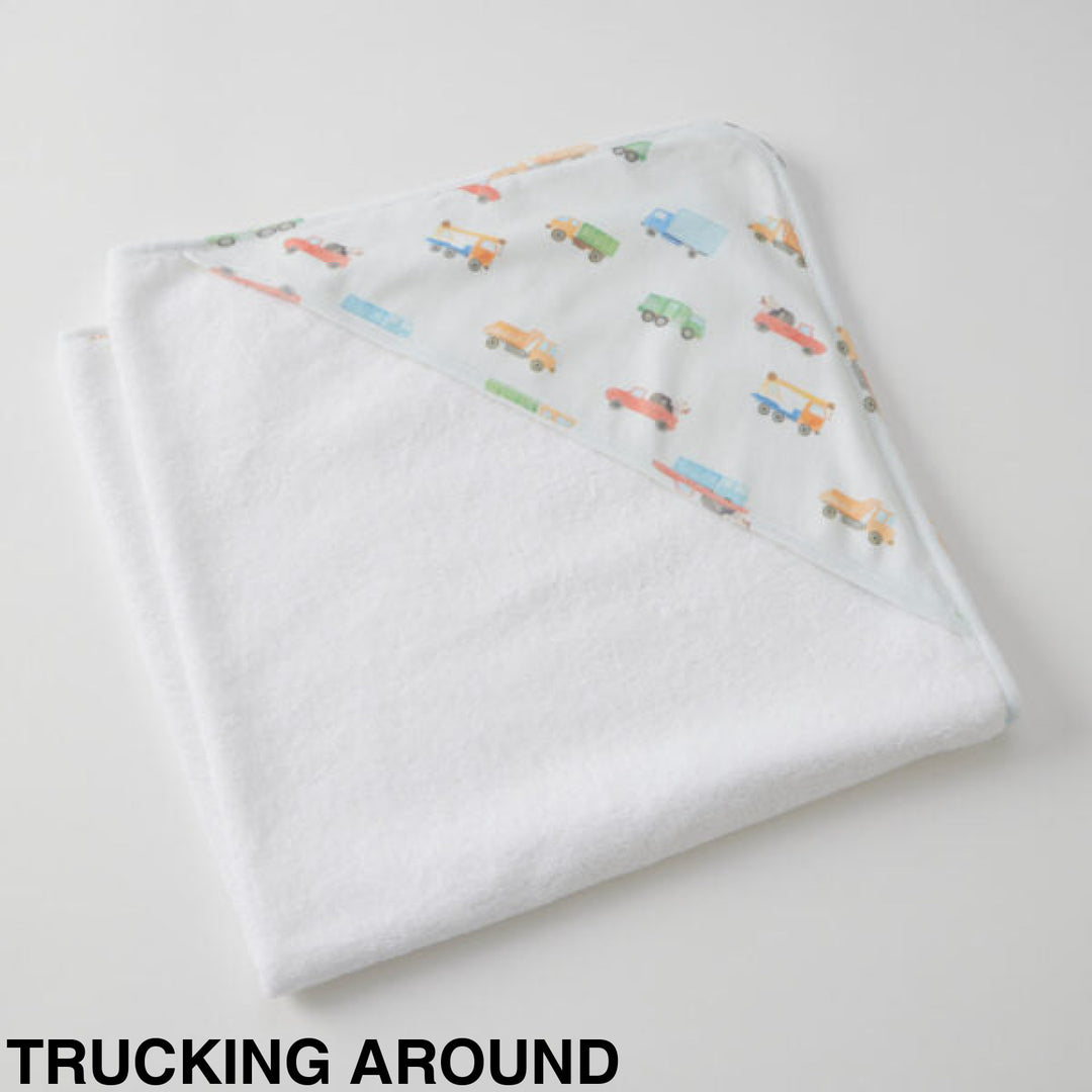 Jiggle and Giggle Jersey Hooded Towel Trucking Around