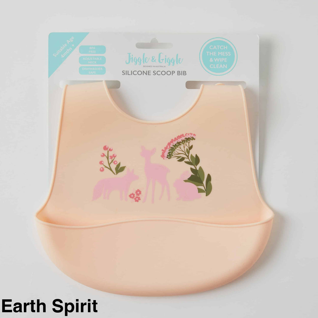 Jiggle And Giggle Silicone Scoop Bib Earth Spirit