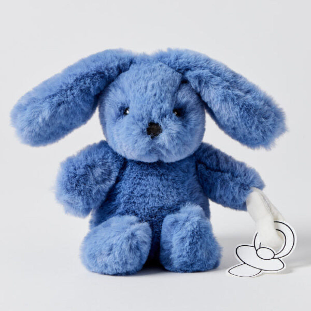 Jiggle & Giggle Dummy Clip Toy Bunny - Cobalt Blue