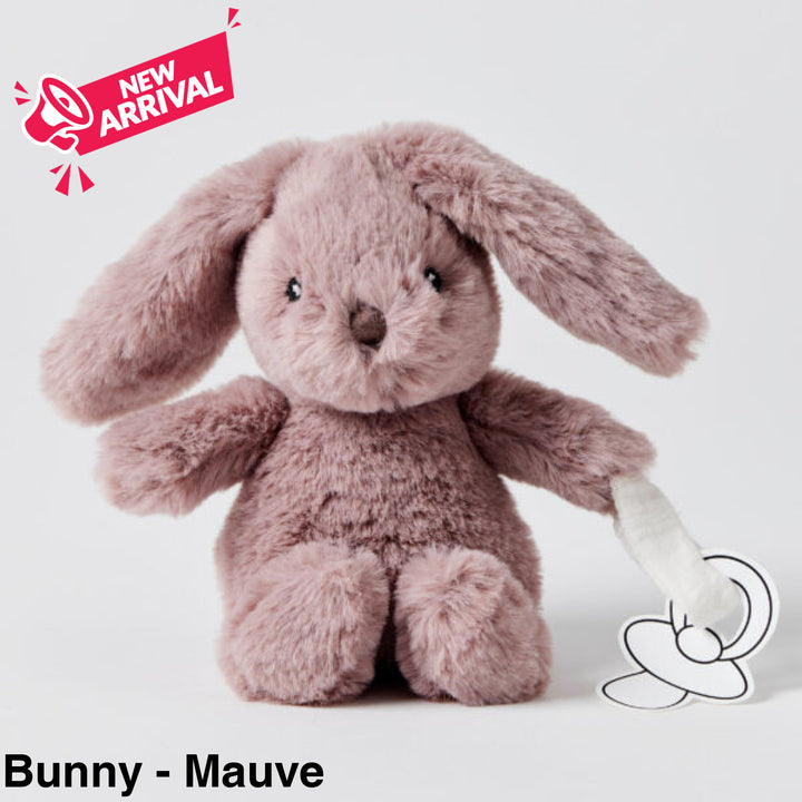 Jiggle & Giggle Dummy Clip Toy Bunny - Mauve